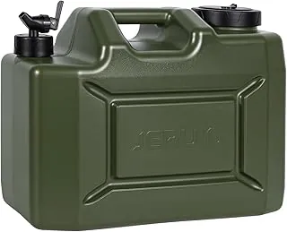 Jarra de agua para campamento, contenedor de agua de 5 galones con espita sin BPA, portátil, militar, verde, tanque de agua de emergencia, artículos esenciales para acampar al aire libre