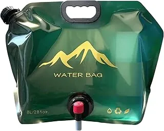 Jarra de agua plegable de 2 galones, bolsa de camping portátil con espita a prueba de fugas, duradera, sin BPA, contenedor de agua plegable de 8 L para senderismo, campamento, preparación de