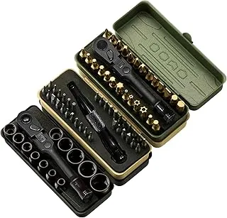 Juego de Puntas Torx de KESI, 77 Piezas, Juego de Trinquete Completamente Equipado con 13 Piezas de Dr. 1/4" de Soporte Bajo, Juego de 29 Piezas de Dr. 1/4" y Juego Multifuncional de 35 Piezas