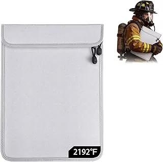 Kanhiro - Bolsa de documentos ignífuga de dos bolsillos mejorada de 2192 ℉, bolsa de dinero ignífuga y resistente al agua con cremallera, organizador de documentos importante para pasaporte, efectivo, objetos de valor, caja fuerte para archivos legales