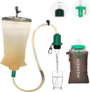 Kit de filtro de agua por gravedad, carbón HFM y prefiltro, bolsa portátil para apretar, camping y senderismo fiables