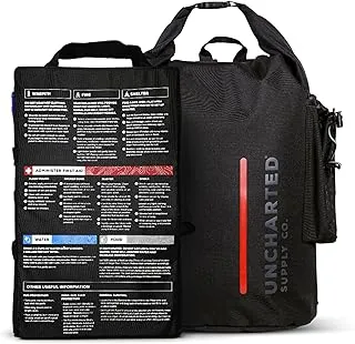 Kit de supervivencia de emergencia: Seventy2 Core de Uncharted Supply Co, mochila impermeable con primeros auxilios, herramientas, hidratación y calidez