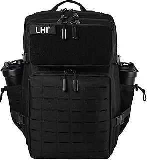 LHI - Mochila táctica militar para hombre, 25/45 L, mochila grande Molle del ejército, mochila de asalto de 3 días, para senderismo, con portabotellas