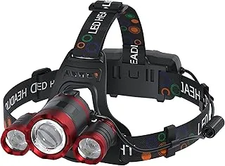 Linterna frontal recargable de 1200 lúmenes, súper brillante, 4 modos, lámpara de cabeza para adultos, zoom, impermeable, 90°, ángulo ajustable, luces de cabeza para acampar al aire libre, caza, correr, senderismo