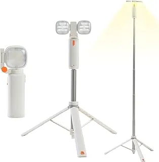 Linterna LED recargable para acampar con trípode, linterna de 2000 lúmenes, 10 modos, batería de 10000 mAh, impermeable IP54, luz de emergencia para cortes de energía