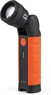 Linternas recargables de alto lúmenes, linterna LED con zoom y cabezal giratorio de 180°, 3 modos de brillo, IP54 impermeable IK08 resistente a los impactos linterna magnética para emergencias