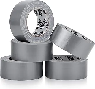 Lockport Paquete de 5 cintas adhesivas resistentes al agua, cinta adhesiva plateada fuerte a granel para reparaciones interiores y exteriores, desgarrar a mano - 27 m x 5 cm