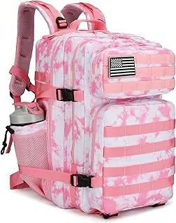 Lovelinks21 Mochila Táctica de Asalto 45L, mochila de 3 días con Molle, mochila impermeable para mochilas tácticas, Rosado coral, Grande, Mochila