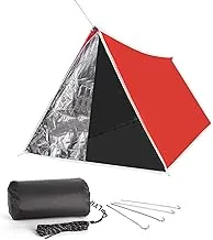 LYN Tienda de campaña de emergencia reutilizable con cremallera extragrande, impermeable, térmica, ignífuga, ligera, con paracord✚estaca para campamento, primeros auxilios, senderismo y bushcraft