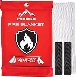 Manta contra incendios, 1 paquete de 40 x 40 pulgadas, mantas contra incendios de emergencia para el hogar y la cocina, mantas de emergencia para sobrevivir, kit de suministros de seguridad para el hogar imprescindible - Regalos de seguridad de bomberos y artículos esenciales