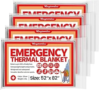 Manta térmica de emergencia, paquete de 4, manta espacial Mylar Kit de supervivencia