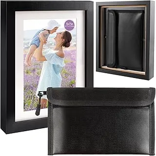 Marco de fotos con bolsa de dinero, caja fuerte de 5 x 7 pulgadas, caja de almacenamiento secreta oculta oculta para ocultar, caja de almacenamiento segura, compartimento, contenedor para ocultar lugares para objetos de valor, dinero en efectivo, dinero y llaves, color negro