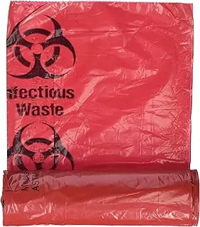 Medical Action - Bolsa de basura infecciosa, roja, 3 galones, 14.5 "x 19", 20/rollo