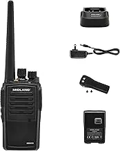 Midland MB400 - Radio bidireccional para negocios - Fácil de programar - Cobertura de 16 canales de largo alcance para hasta 350,000 pies cuadrados de almacén de construcción, hospitalidad y gestión de eventos - IP67 impermeable