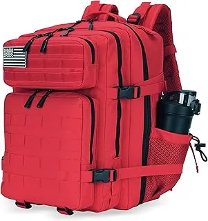 Mochila militar táctica para hombres y mujeres, 45L/25L/9L, resistente, Molle, paquete de asalto militar, bolsa de gimnasio táctica, Rojo, Mochilas Daypack