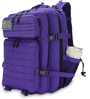 Mochila táctica militar 45L/25L Paquete de asalto de 3 días Molle Daypack Mochila de senderismo para hombres y mujeres, Púrpura, 45 L, Mochilas de viaje