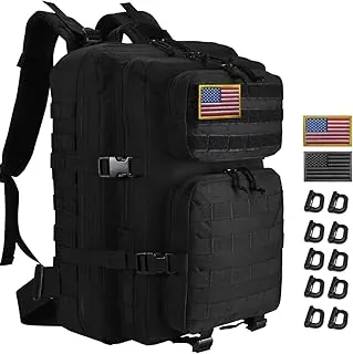 Mochila táctica militar 45L Mochila táctica grande para hombres, mochila de senderismo con soporte para botellas