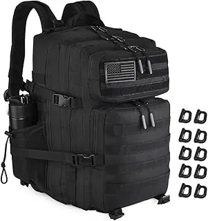 Mochila táctica militar 45L Mochila táctica grande para hombres, mochila de senderismo con soporte para botellas