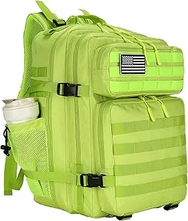 Mochila táctica militar de 25 L/45 L, paquete de asalto Molle de alta resistencia para el trabajo, gimnasio al aire libre (1.0 25L-verde brillante, pequeña)