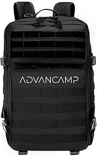 Mochila táctica militar de 45L para hombres, mochila de asalto MOLLE, bolsa resistente al agua para senderismo, gimnasio, viajes y aventuras al aire libre, color negro
