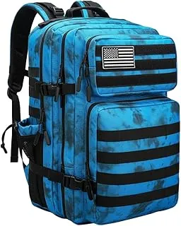 Mochila táctica militar de 55 L, mochila del ejército, bolsa de asalto, mochila Molle para senderismo y senderismo (negro 1.0)