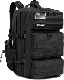 Mochila táctica militar de 55 litros para hombres y mujeres, bolsa de asalto, mochila Molle, mochila de senderismo (negro)