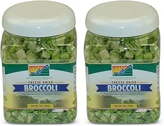 Mother Earth Products Brócoli liofilizado, peso neto 3oz (85g) (paquete de 2)