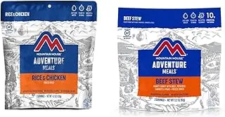 Mountain House Arroz y pollo | Alimentos liofilizados para mochileros y campamentos | 2 porciones | Estofado de res y sin gluten | Alimentos liofilizados para mochileros y camping | 2 porciones | Sin