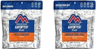 Mountain House Arroz y pollo + arroz frito con pollo | Paquetes de alimentos liofilizados para mochileros y campamentos | 2 porciones cada uno