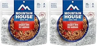 Mountain House Espaguetis con marinara de ternera | Alimentos liofilizados para mochileros y campamentos | 2 porciones (paquete de 2)