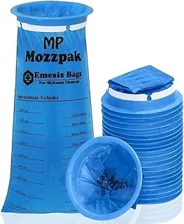 MP MOZZPAK Bolsas desechables para vómito, paquete de 24 bolsas de emesis de 3.9 onzas líquidas, bolsa de Barf a prueba de fugas, bolsa de vomitos y náuseas para viajes para mareos por movimiento