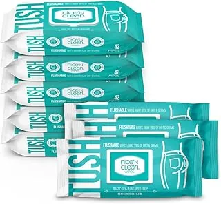 Nice 'N Clean Toallitas desechables para adultos (8 x 42 unidades) | Toallitas de limpieza personal hechas de fibras vegetales | Infundidas con aloe y vitamina E