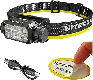 Nitecore HC75 UHE 3000 lúmenes Linterna frontal recargable USB-C con zoom, haces blancos y rojos para trabajo industrial, campamento nocturno, senderismo y caza, enfoque ajustable con luz de