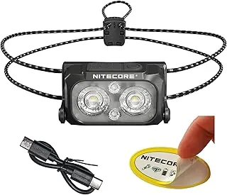 Nitecore NU25 MCT UL Linterna frontal ultraligera de 400 lúmenes, recargable USB-C para mochilero, camping y running