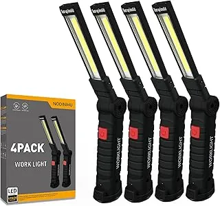 NODINIHU Luz de trabajo portátil, luces de trabajo recargables con gancho colgante de base magnética, rotación de 360°, 5 modos, COB LED de 800 lúmenes, luz de inspección plegable para reparación de