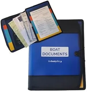 Organizador de documentos de barco, funda resistente al agua de gran tamaño para papeles de barcos, mantiene todos los documentos seguros y organizados, regalos de navegación para hombres (azul)