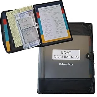 Organizador de documentos de barco, funda resistente al agua de gran tamaño para papeles de barcos, mantiene todos los documentos seguros y organizados, regalos de navegación para hombres (gris)