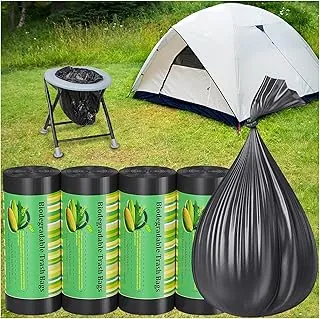 Paquete de 100 bolsas de inodoro portátiles para campamento, bolsas de 8 galones para excrementos de emergencia para adultos, bolsas de basura gruesas para cubo, asiento de inodoro, bote de basura