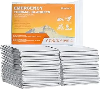 Paquete de 100 mantas de emergencia, mantas térmicas Mylar espaciales para supervivencia y protección, ideales para camping, al aire libre, senderismo, rescate, maratones