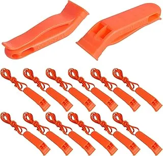 Paquete de 12 silbatos de emergencia con cordón, silbato de seguridad de 120 db para señalización de rescate de supervivencia