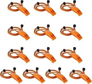 Paquete de 13 silbatos de emergencia de supervivencia, silbato de senderismo, silbato más fuerte para actividades al aire libre, se fija a chalecos salvavidas, mochilas, condiciones de clima
