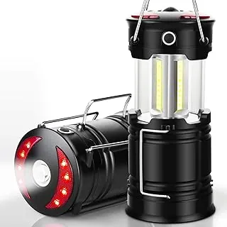 Paquete de 2 linternas esenciales para campamento, linterna LED para cortes de energía, luces de tienda de campaña para emergencia, equipo de supervivencia y suministros para huracanes, lámpara