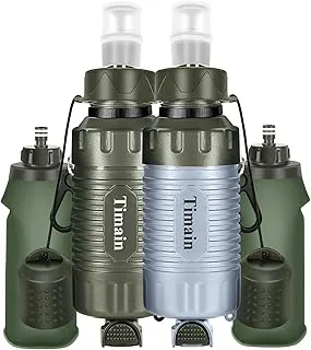Paquete de 2 popotes de filtro de agua personales portátiles Timain, purificador de agua de supervivencia para preparación de emergencias, actividades al aire libre, viajes, camping, senderismo, pesca