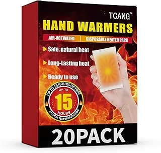 Paquete de 20 calentadores de manos desechables, hasta 15 horas de calor, calentadores activados por aire de larga duración, totalmente naturales y portátiles para el cuerpo, manos y dedos de los pies, calentadores sin olor, regalos para el trabajo de invierno