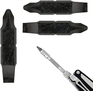 Paquete de 3 piezas de brocas de destornillador de doble cara de repuesto para herramienta múltiple Leatherman - Cabeza Phillips #1-#2 + Cabeza plana de 3/16 - Agregue o reemplace su destornillador de