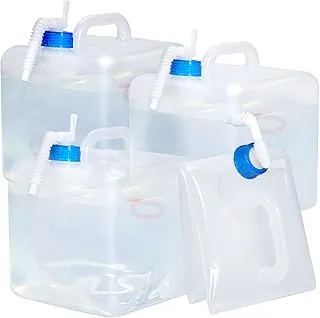 Paquete de 4 jarras de agua plegables para campamento, contenedores de almacenamiento de agua plegables con espiga, tanque de agua sin BPA, dispensador de agua grande para campamento para emergencias, kit de supervivencia (2.6 galones)