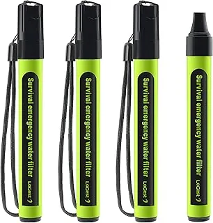 Paquete de 4 popotes de filtro de agua – Dispositivo purificador de agua – Filtración de agua personal portátil para supervivencia – para kits de emergencia, actividades al aire libre y senderismo