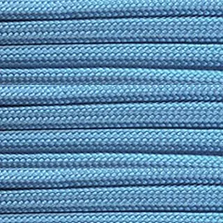 Paracord Planet - Rollos de 10, 20, 25, 50 y 100 pies y carretes de 250 y 1000 pies de cordón de paracaídas 550 tipo III de 7 hebras (Azul claro 30 metros)