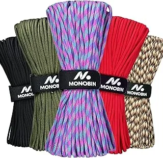 Paracord Rope 100FT for Making Paracord Projects, 4mm 7 Strand Parachute Cord for Lanyard, Survival Bracelets, Clothsline,Hiking