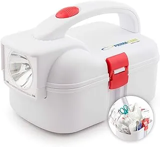 Primacare KB-9005 - Kit de preparación de emergencia con linterna de primeros auxilios para desastres, supervivencia, viajes, camping, senderismo, hogar y oficina, 42 piezas, color blanco